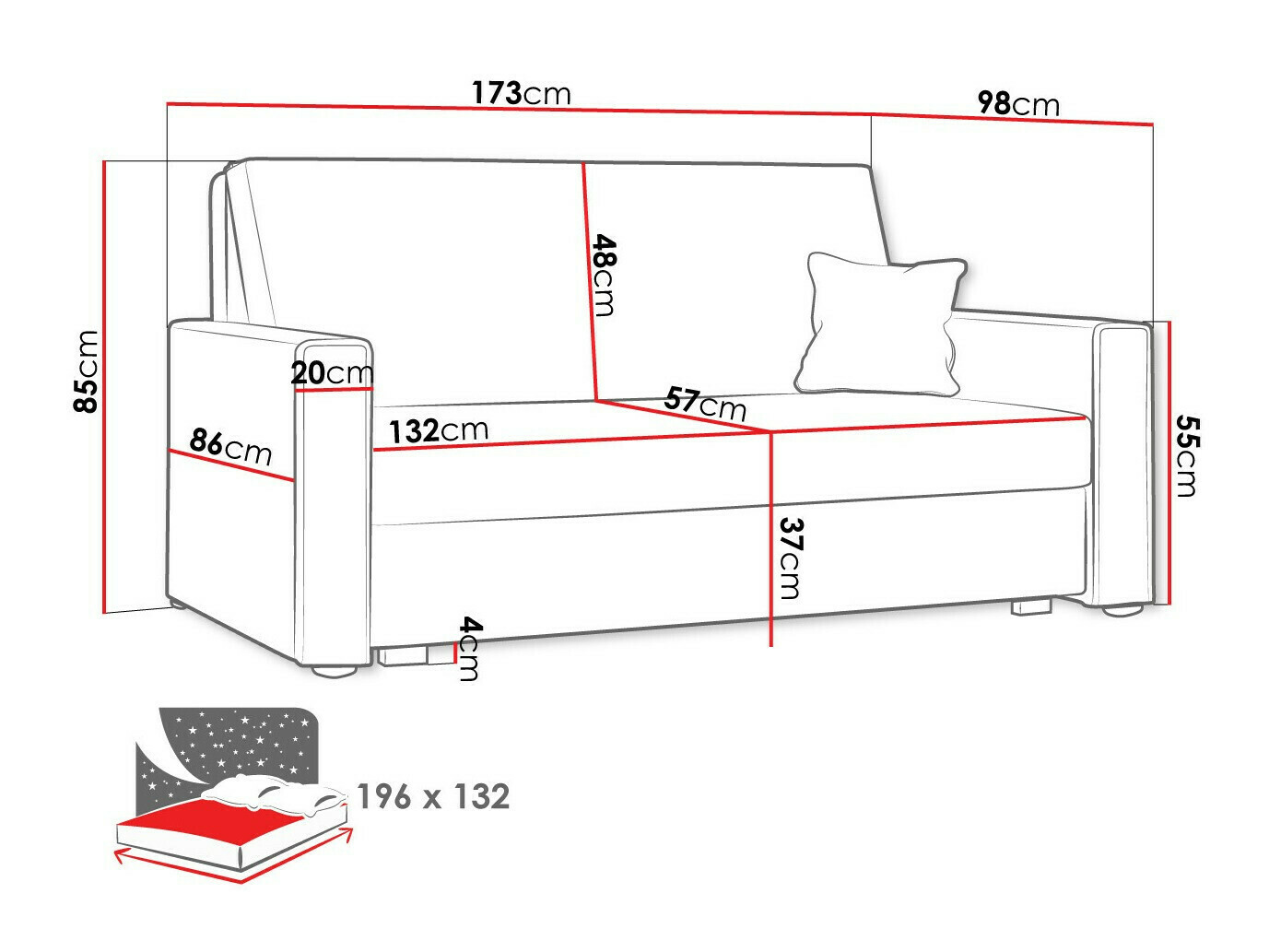 Sovesofa Clarlen III (Poso 22)