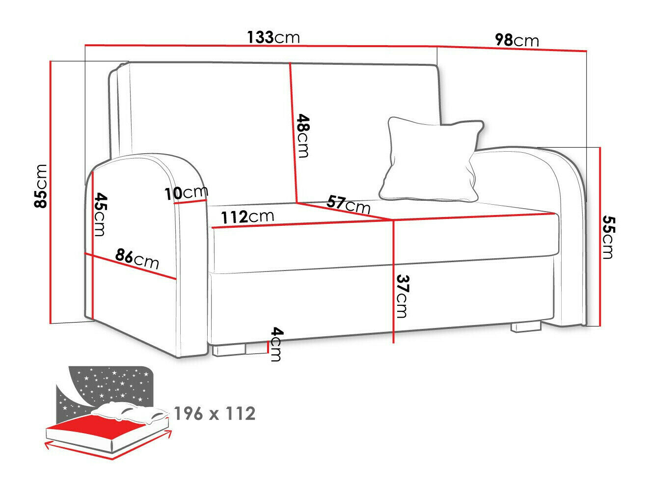 Sovesofa Columbus 162 (Mono 237 + Sorriso 8)