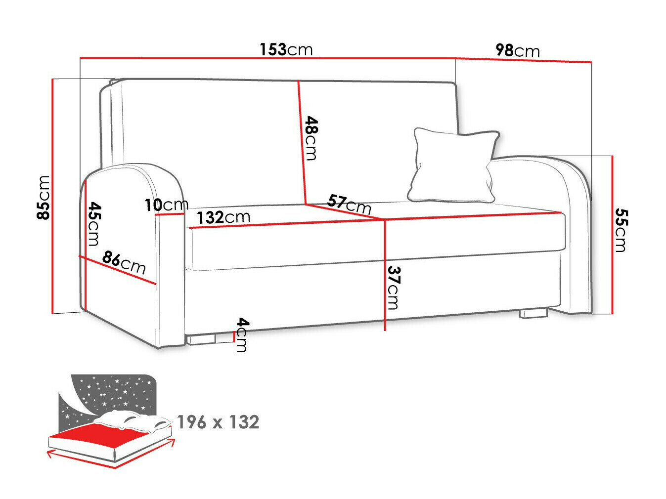 Sovesofa Columbus 163 (Mono 244 + Sorriso 4)