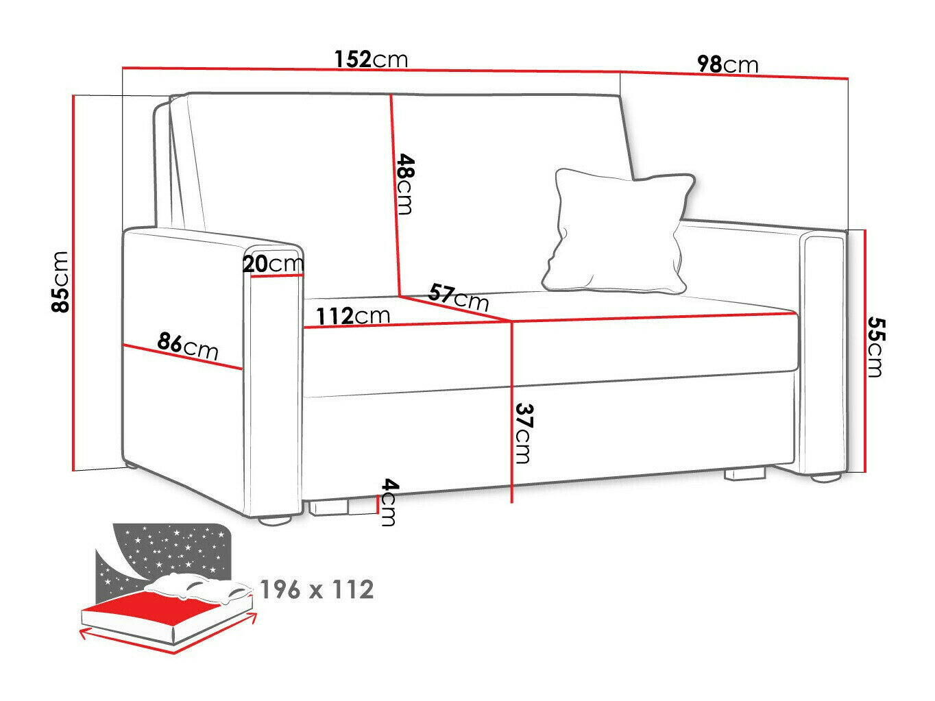 Sovesofa Columbus 181 (Poso 22)