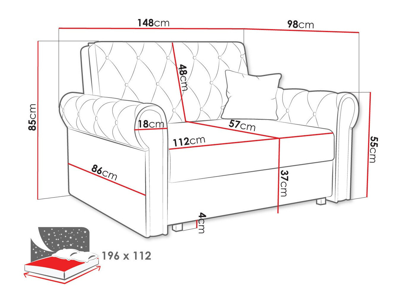 Sovesofa Columbus 199 (Kronos 19)