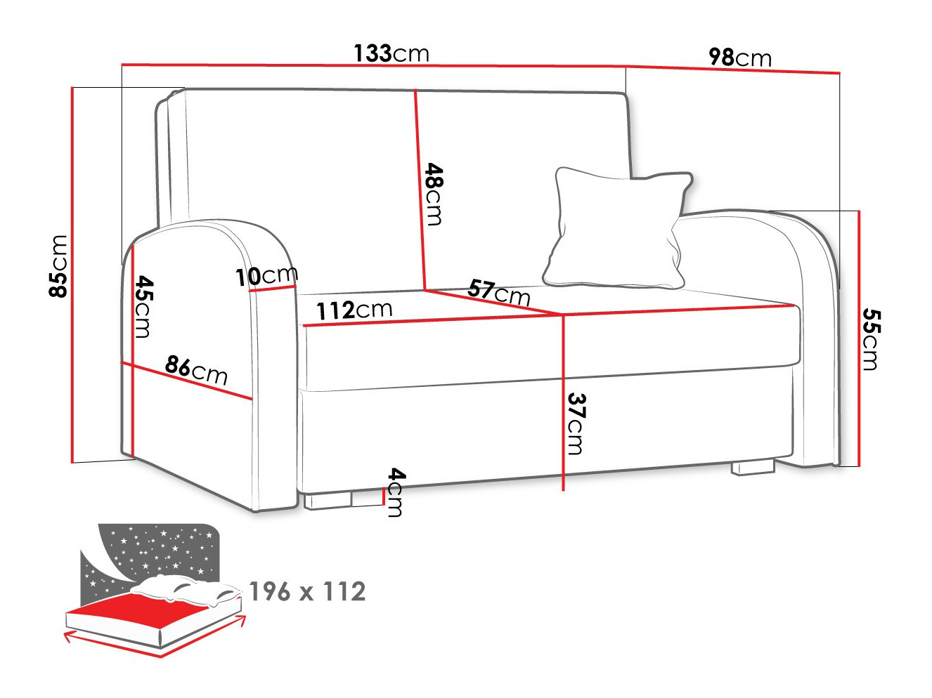 Sovesofa Galona II (Mono 232 + Sorriso 5)