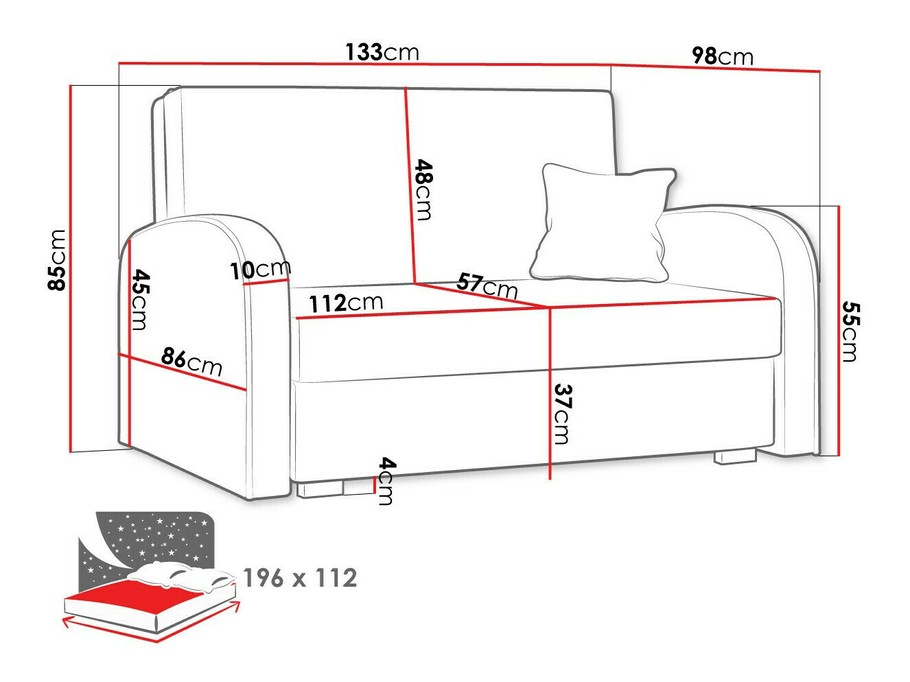 Sovesofa Galona II (Mono 239 + Sorriso 14)