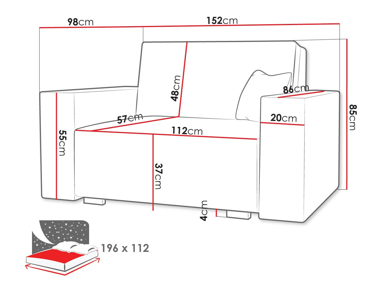 Sovesofa Serora II (Neve 3)