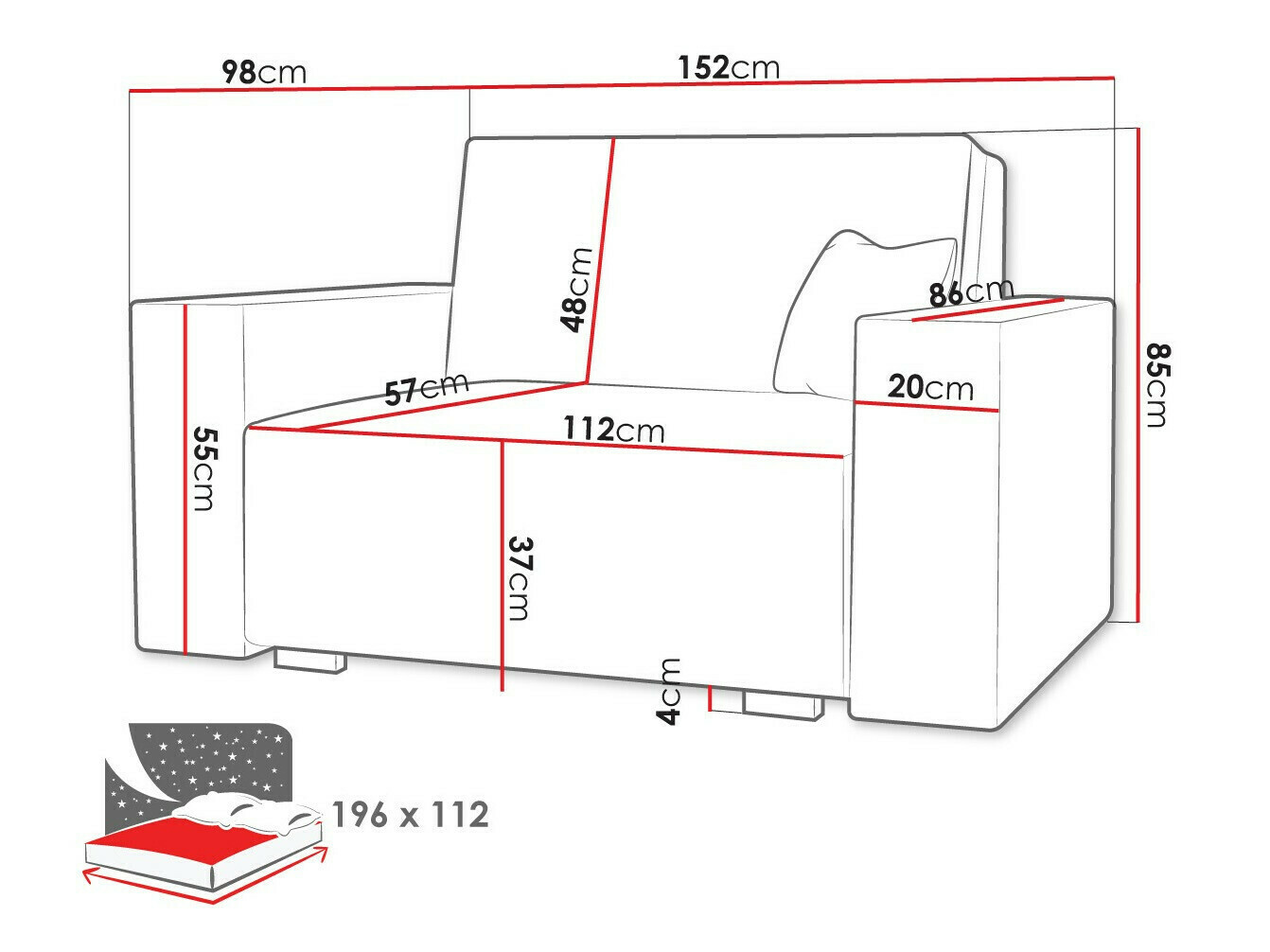 Sovesofa Serora II (Neve 90)