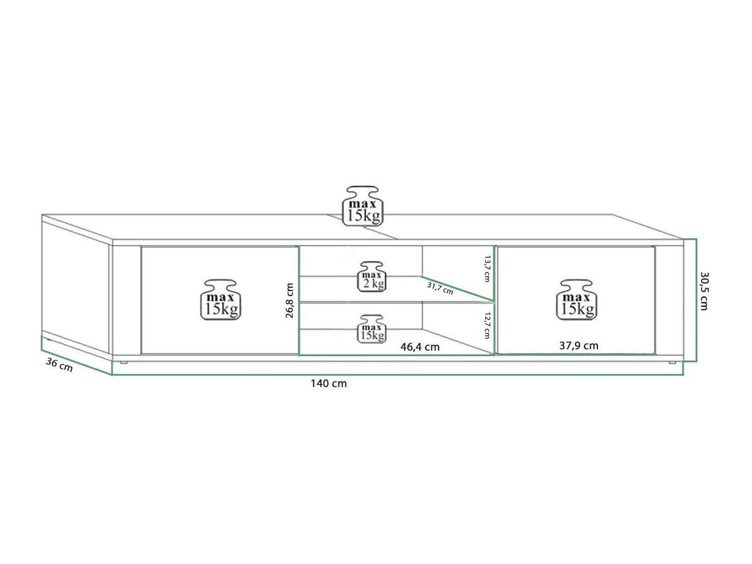 TV-bord Gilroy 107 (Sonoma eg)