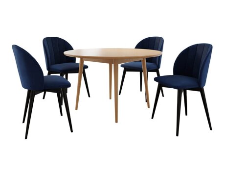 Spisestuesæt Racine 127 (Sort + Magic Velvet 2216)