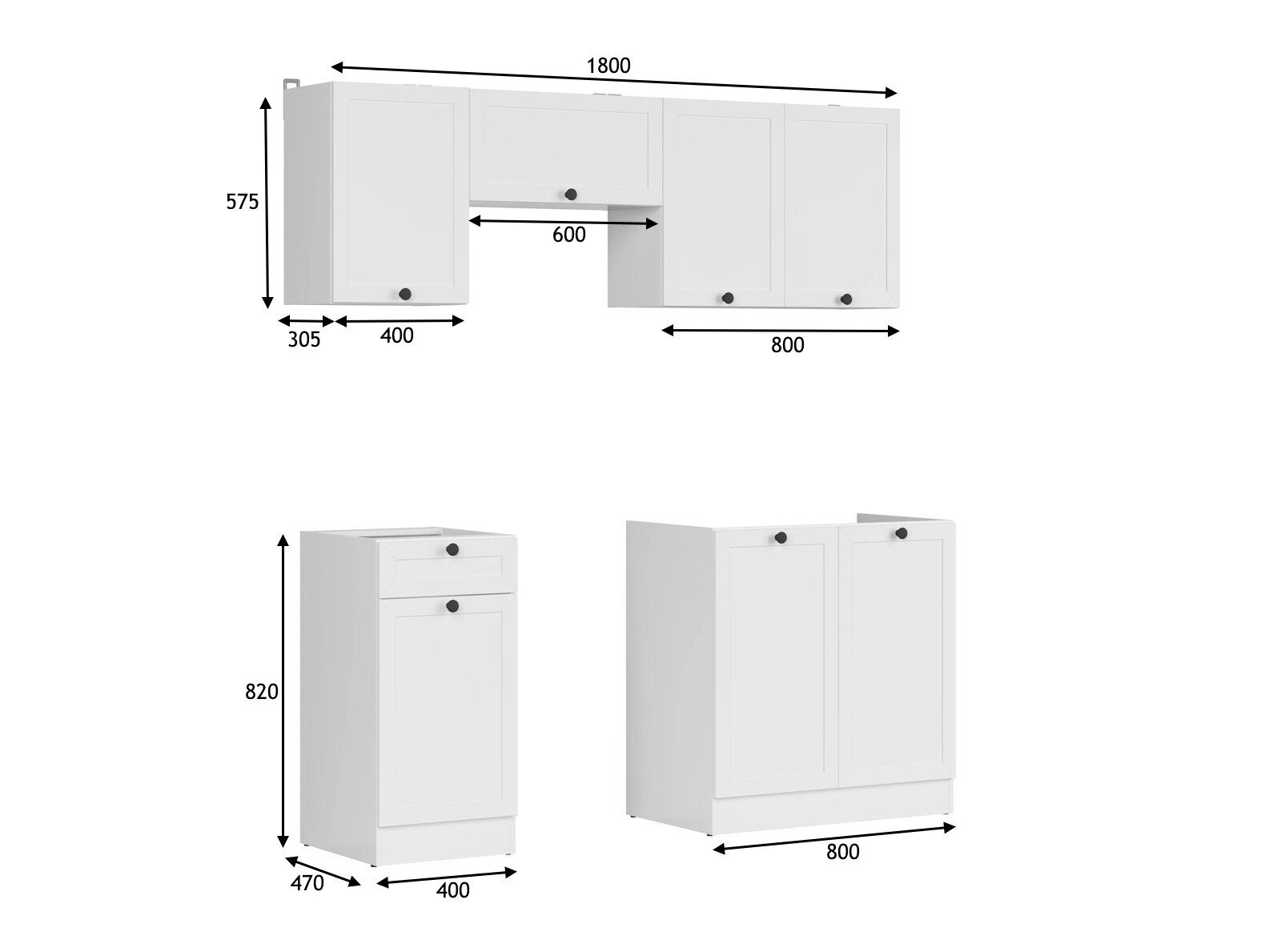 Modulkøkkensæt Classic White 118