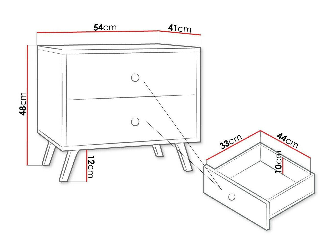 Sengebord Monfera 101 (Sort)