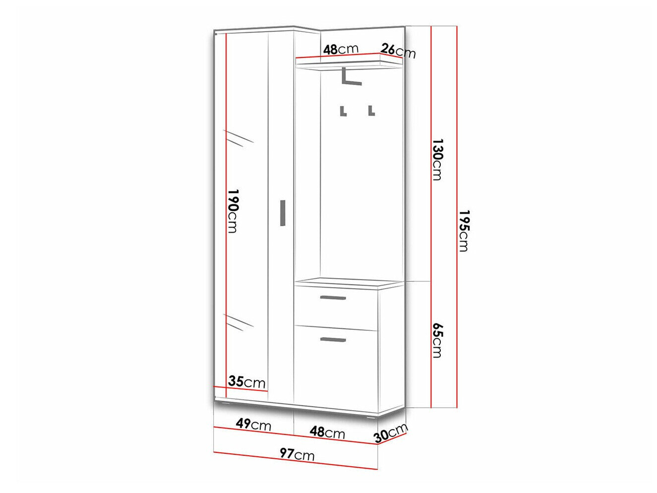 Entrésæt Stanton 103 (Artisan eg + Sort)