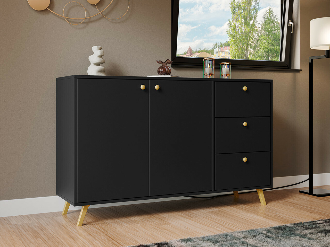 Kommode Monfera 100 (Sort)