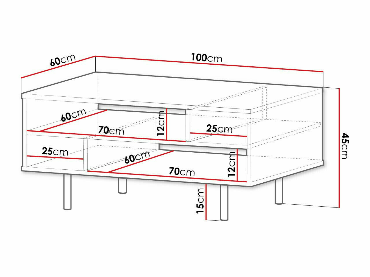 Sofabord Virdomi 102 (Sort)