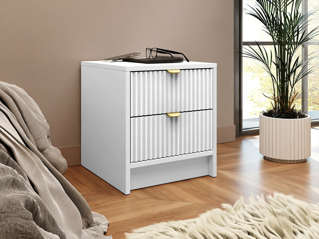 Sengebord Comfivo Papilio (Hvid)