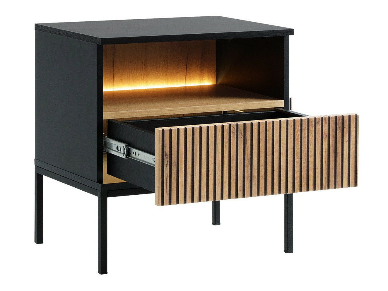 Sengebord Manal (Sort + Wotan eg)