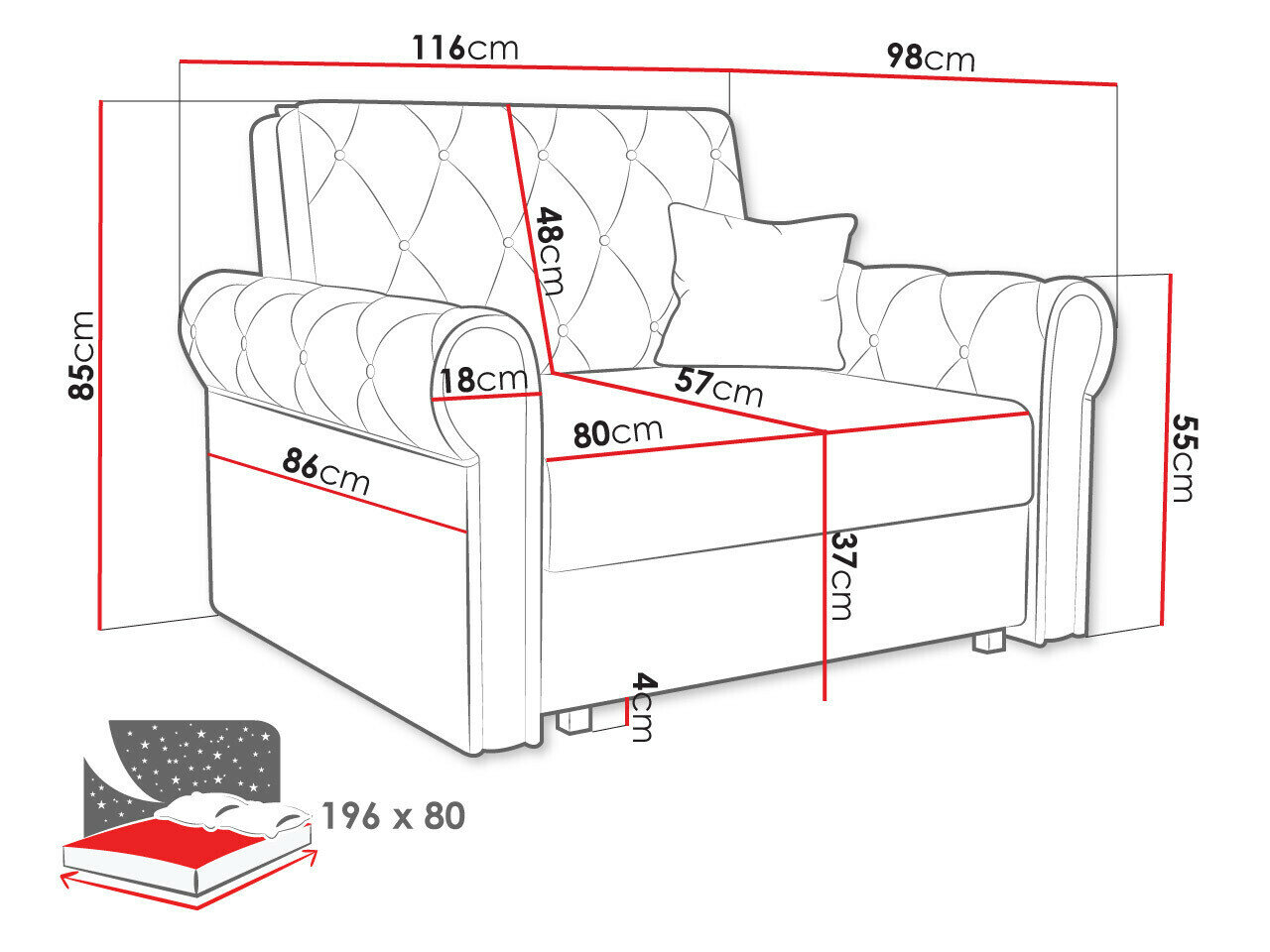 Lænestol Columbus 200 (Paros 2)