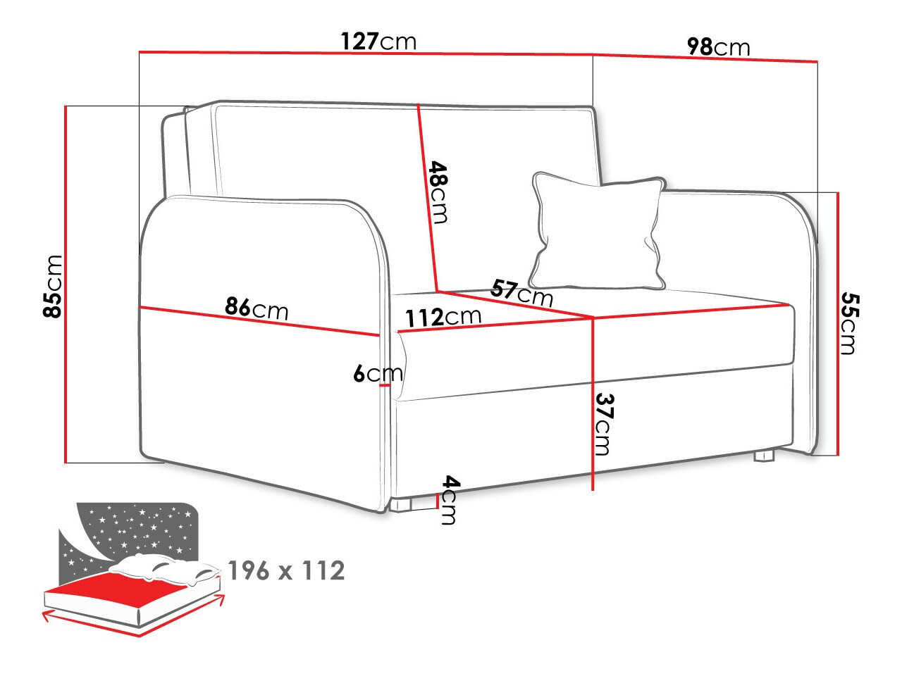 Sovesofa Lirael II (Mono 246)