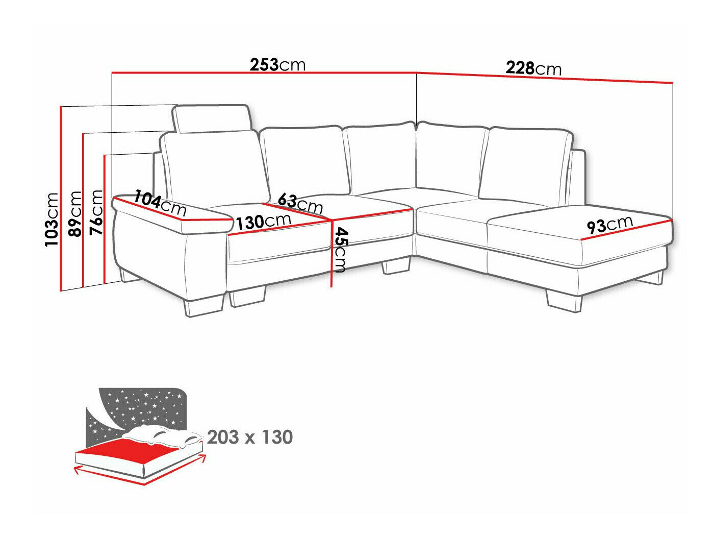 Hjørnesofa Lincoln 183 (Barrel 03)