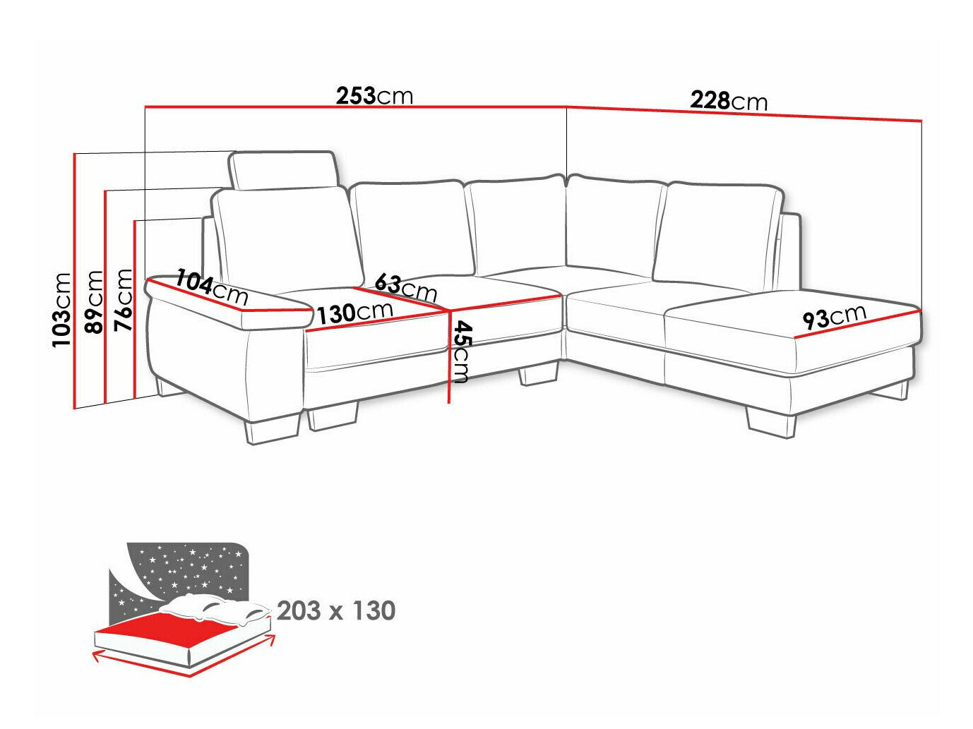 Hjørnesofa Lincoln 183 (Barrel 03)