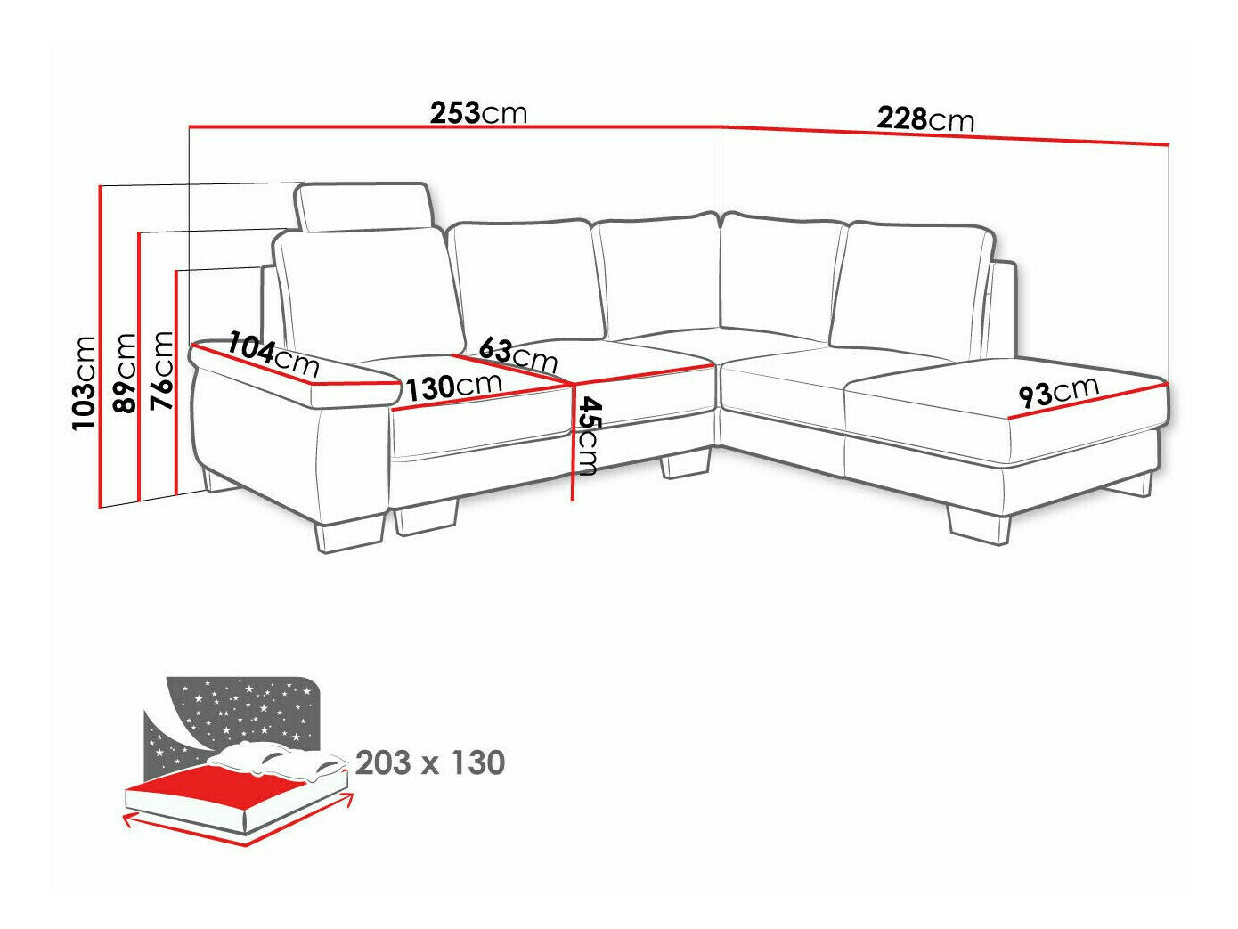 Hjørnesofa Lincoln 183 (Barrel 83)