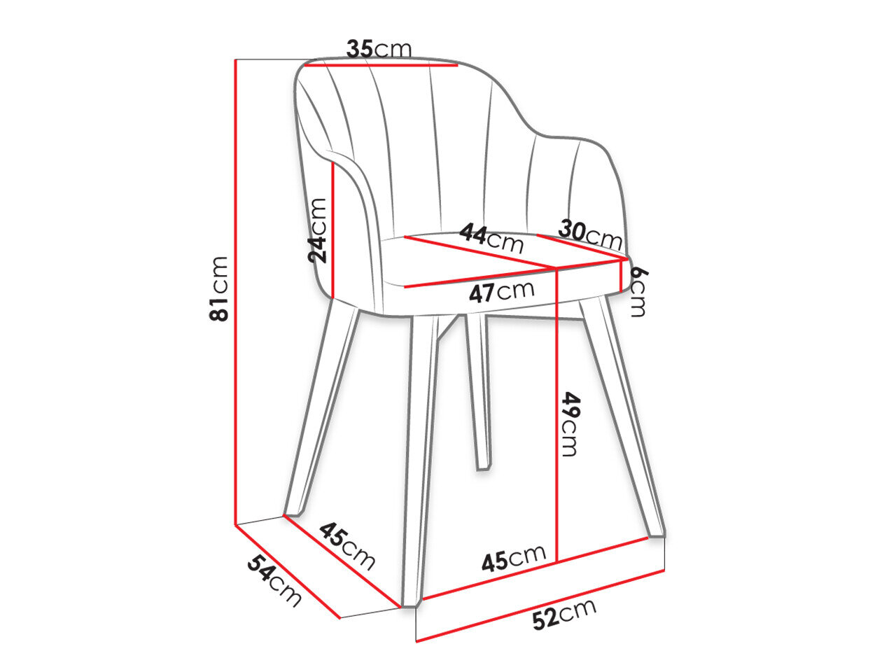 Stol Racine 105 (Sort + Magic Velvet 2250)