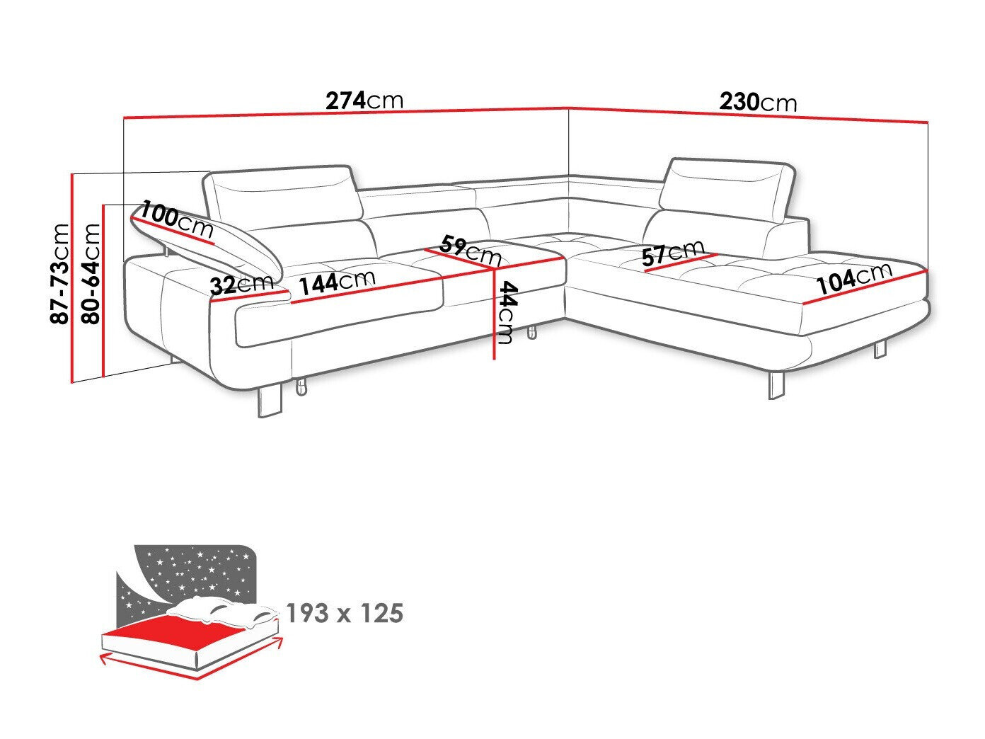 Hjørnesofa Lincoln 188 (Barrel 03)
