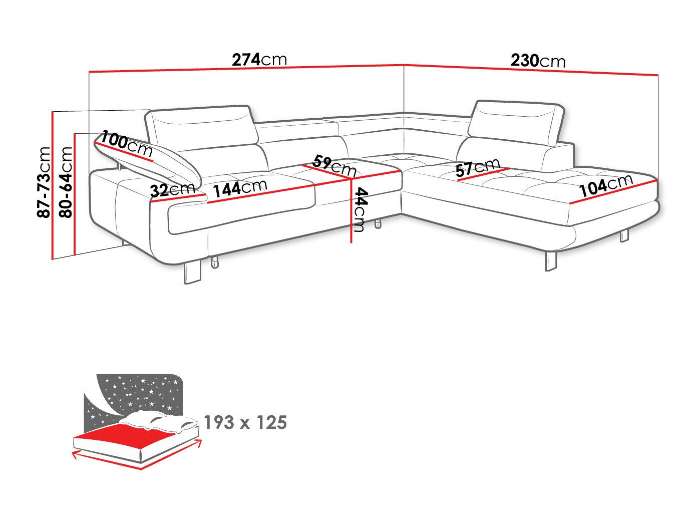 Hjørnesofa Lincoln 188 (Barrel 97)