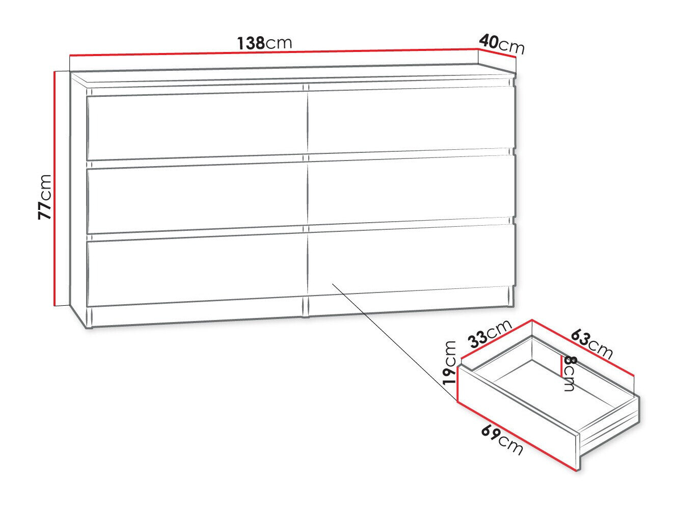 Kommode Comfivo 161 (Sort)