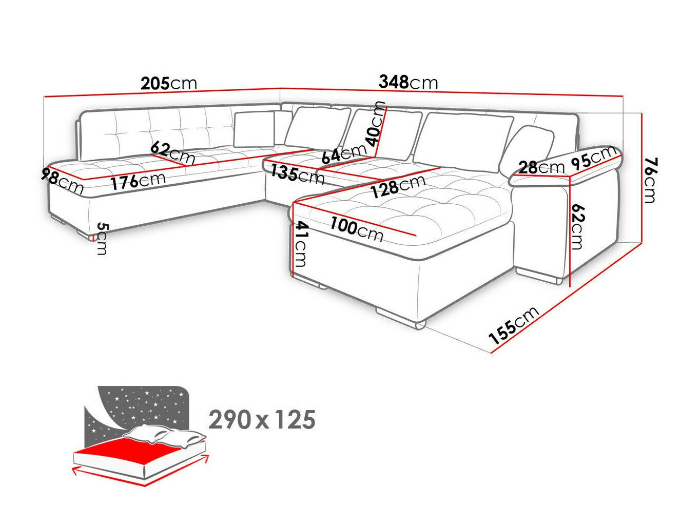 Hjørnesofa Comfivo 180 (Horton 204.01)