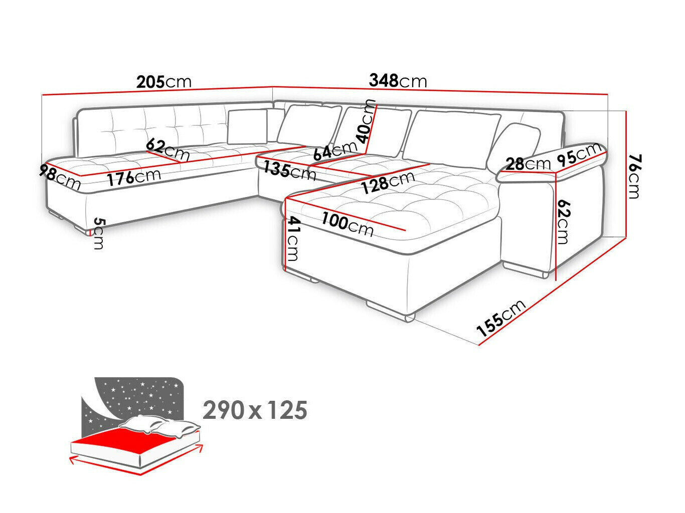 Hjørnesofa Comfivo 180 (Horton 204.01)