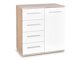 Kommode Cirveso 101 (Sonoma eg + Glansfuld hvid)