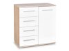 Kommode Cirveso 101 (Sonoma eg + Glansfuld hvid)