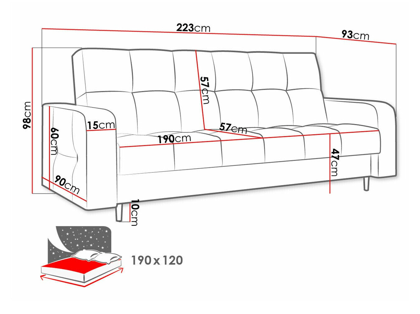 Sovesofa Edinburg 106 (Kronos 22)