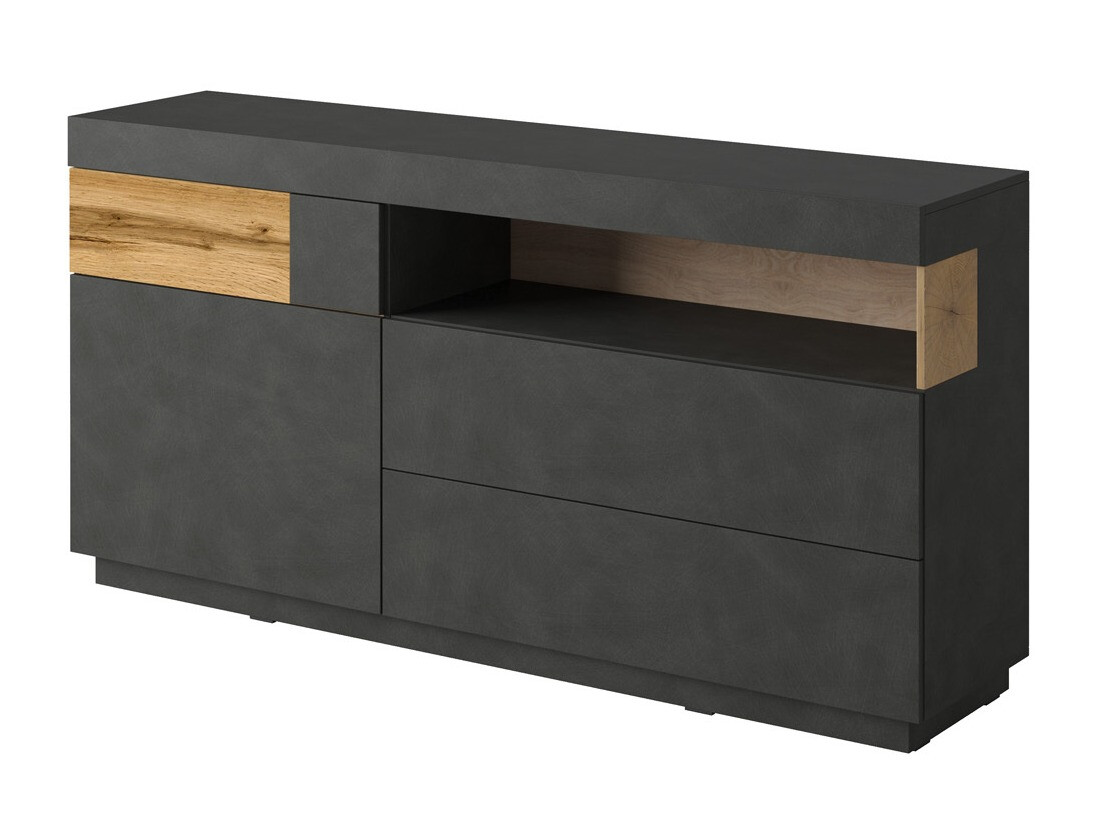 Kommode Livlore 107 (Matera grå + Wotan eg)