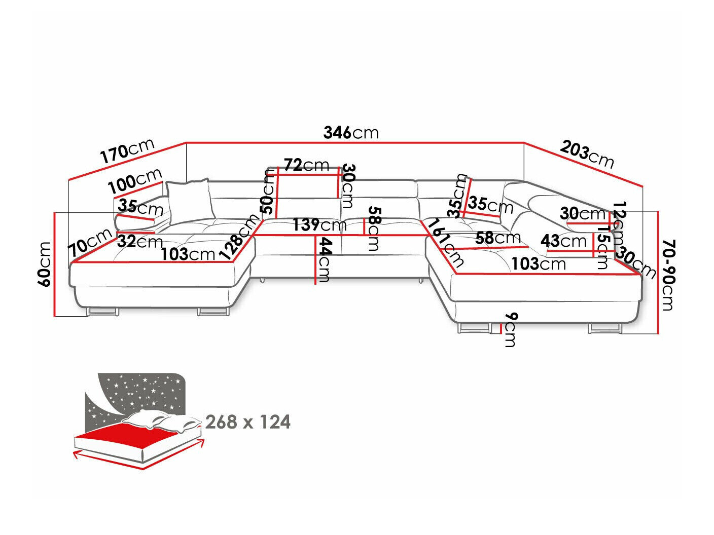 Hjørnesofa Comfivo Eliferu 103 (Manila 16)