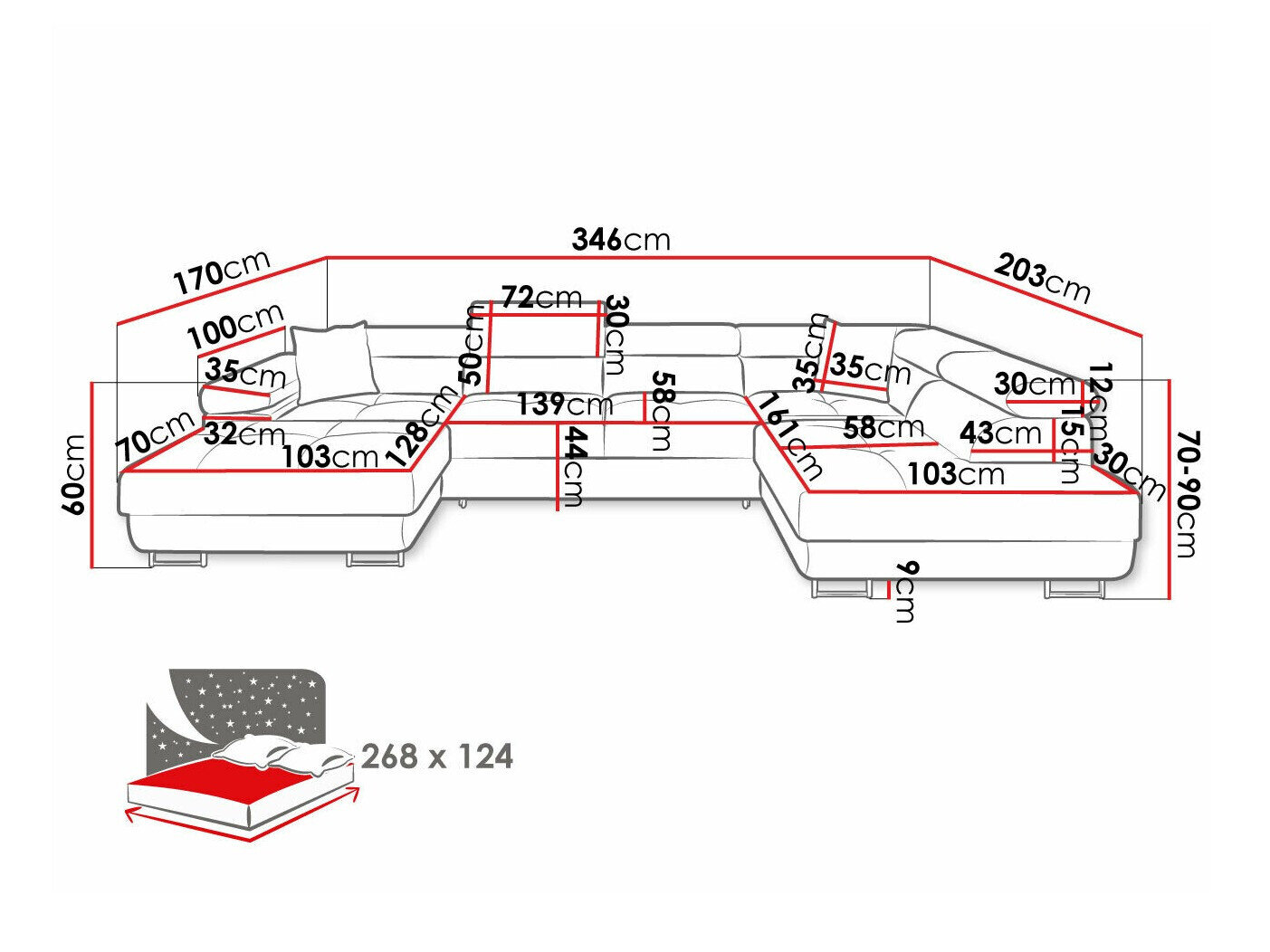 Hjørnesofa Comfivo Eliferu 103 (Manila 26)