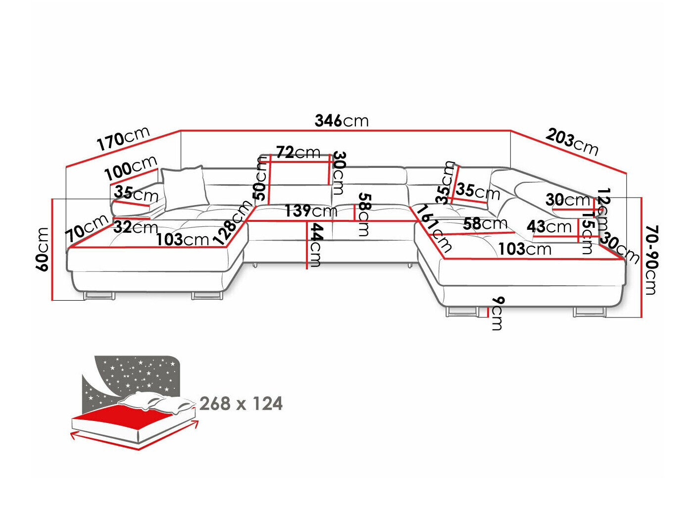 Hjørnesofa Comfivo Eliferu 103 (Manila 35)
