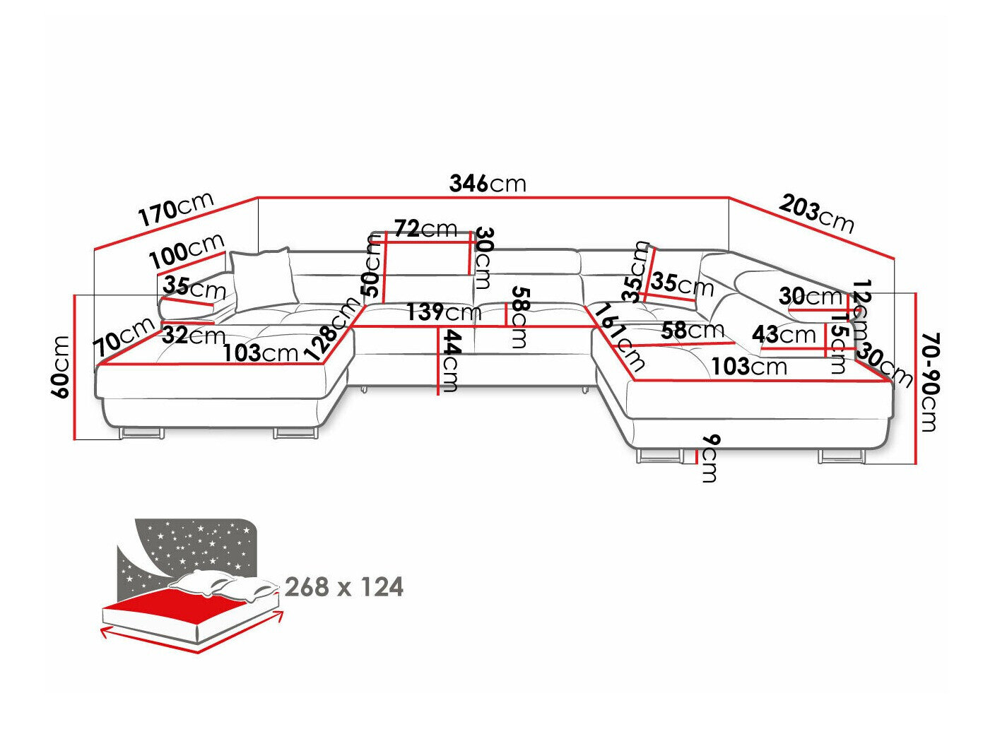 Hjørnesofa Comfivo Eliferu 103 (Poso 05)