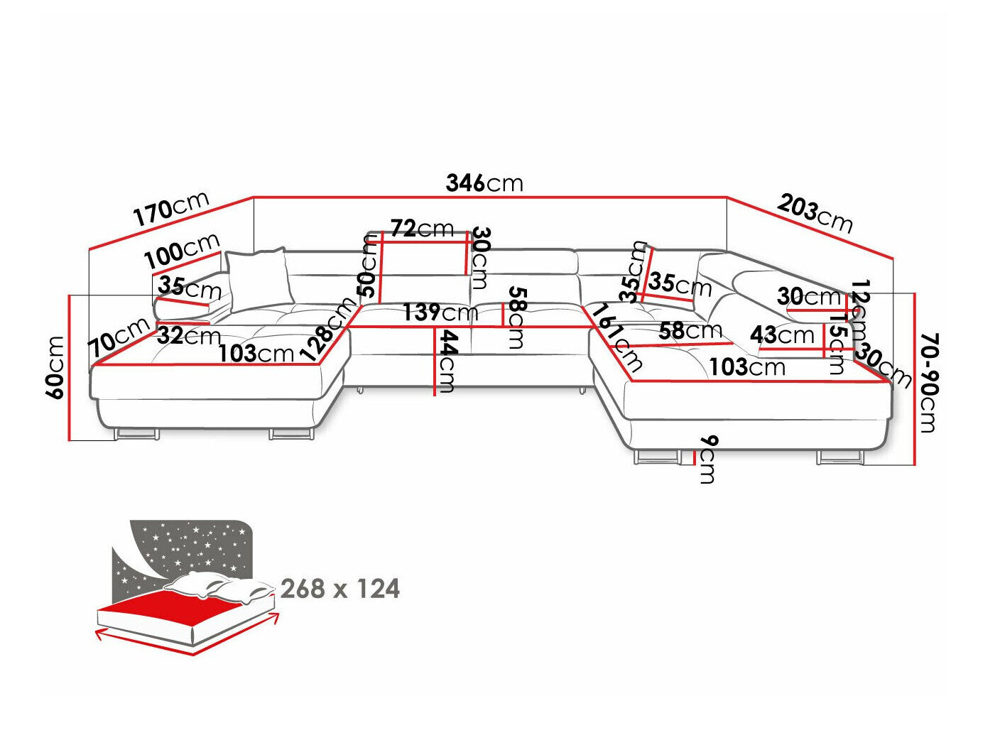 Hjørnesofa Comfivo Eliferu 103 (Poso 110)
