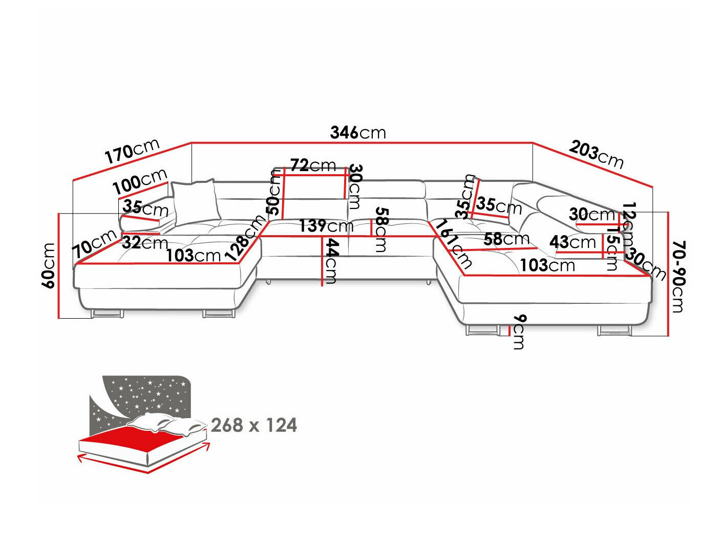 Hjørnesofa Comfivo Eliferu 103 (Poso 14)