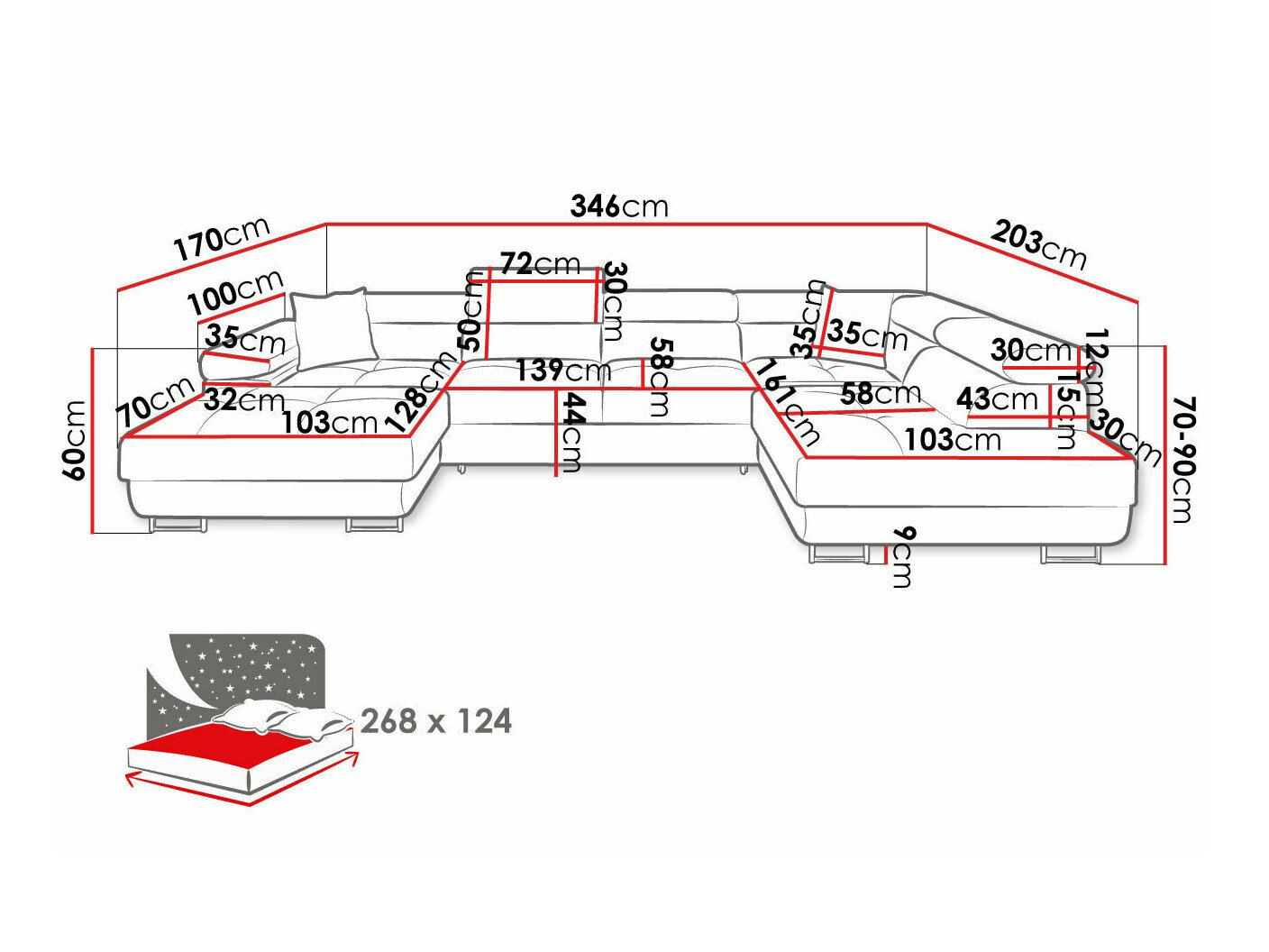Hjørnesofa Comfivo Eliferu 103 (Poso 39)