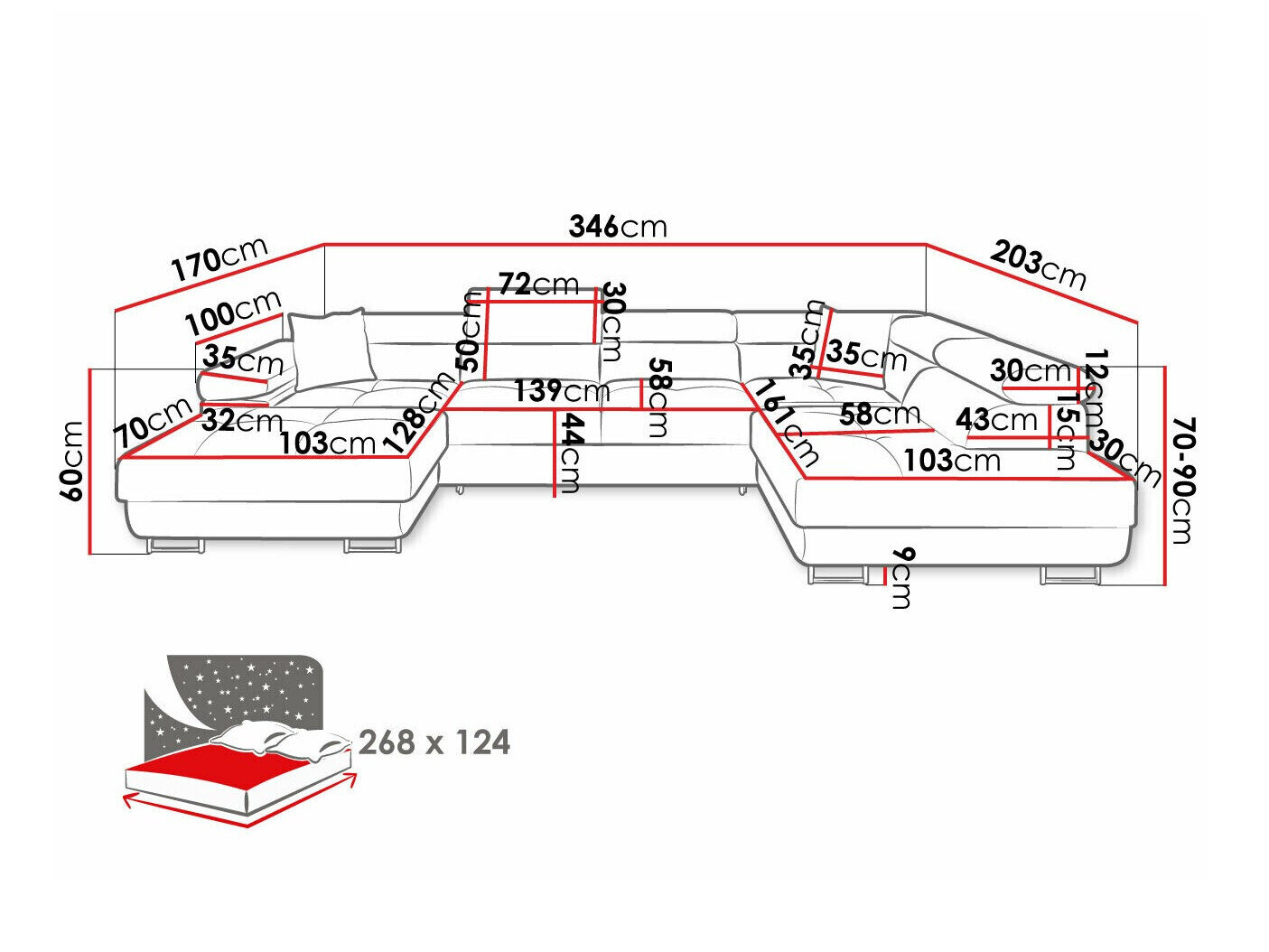 Hjørnesofa Comfivo Eliferu 103 (Soft 011 + Lux 06)