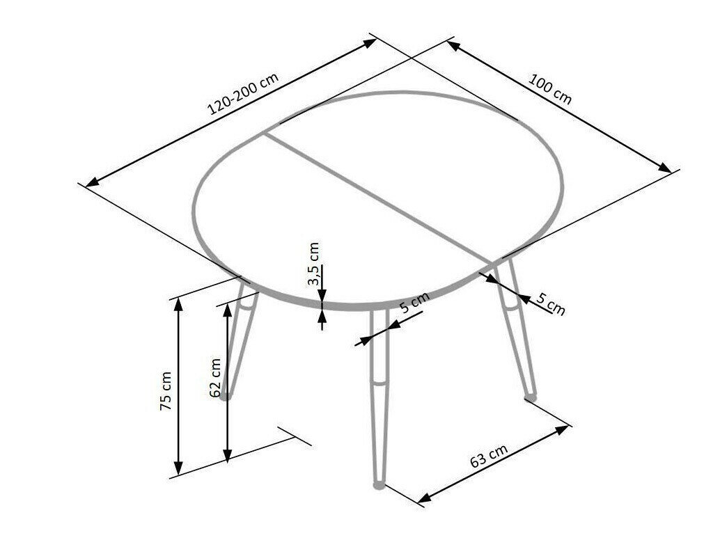Bord Houston 567 (Hvid + San remo eg)