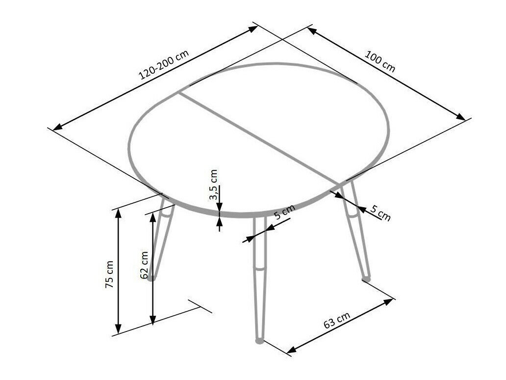 Bord Houston Humus (Hvid + Honning eg)