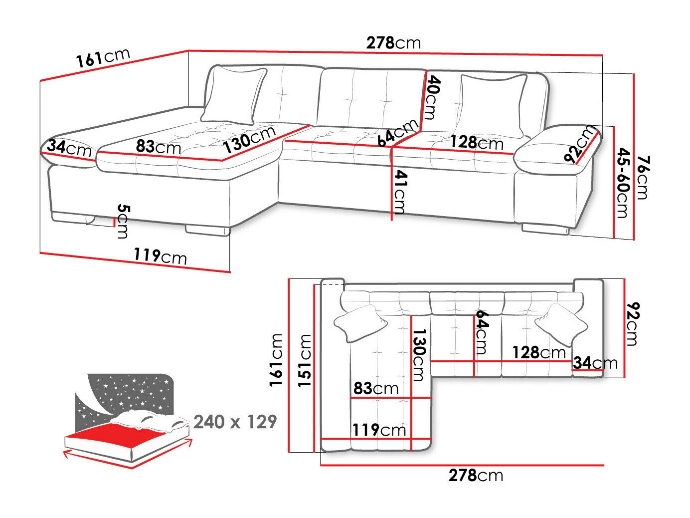 Hjørnesofa Comfivo 152 (Velo 625)