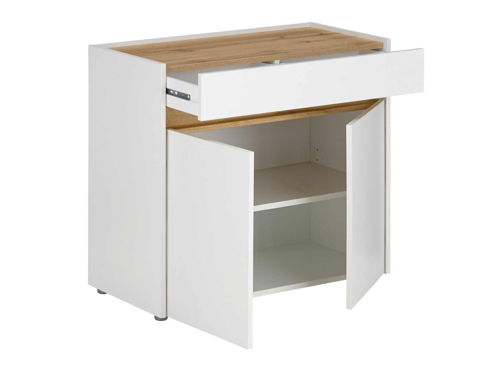 Kommode Elbsori 110 (Hvid + Wotan eg)