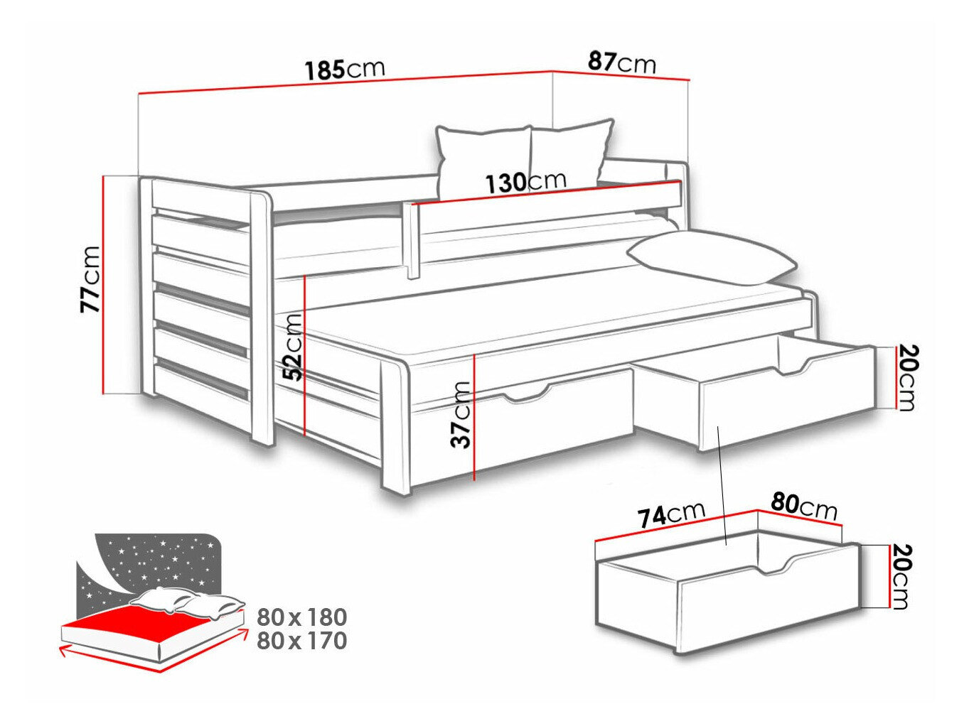 Seng Henderson 127 (Hvid)