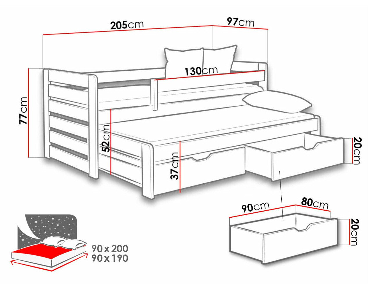 Seng Henderson 128 (Hvid)
