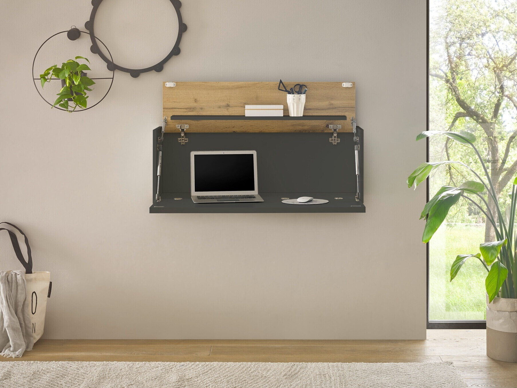 Skrivebord Elbsori 107 (Antracit + Wotan eg)