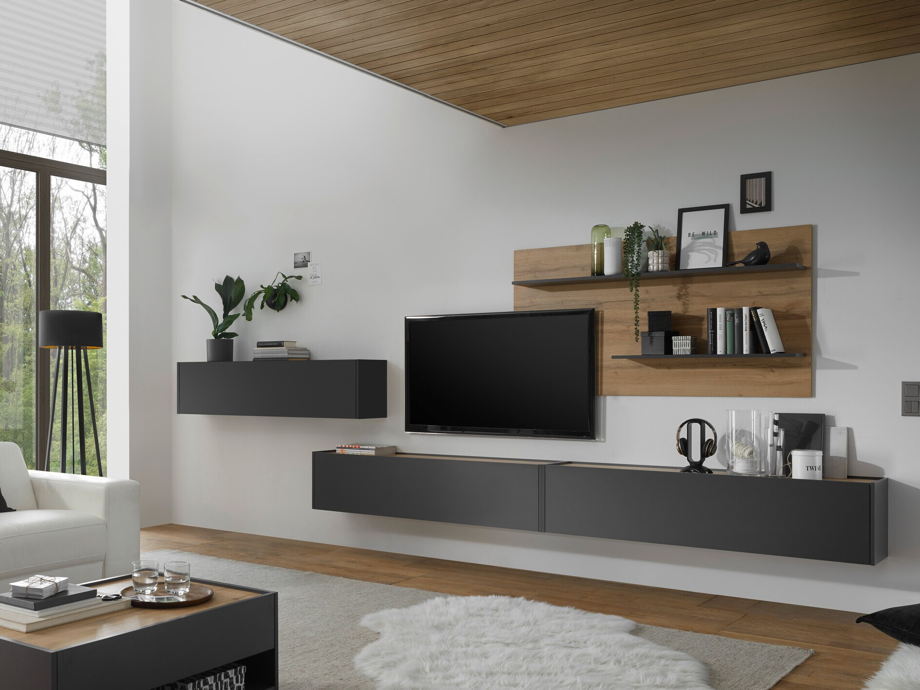 TV-bord Elbsori 108 (Antracit + Wotan eg)