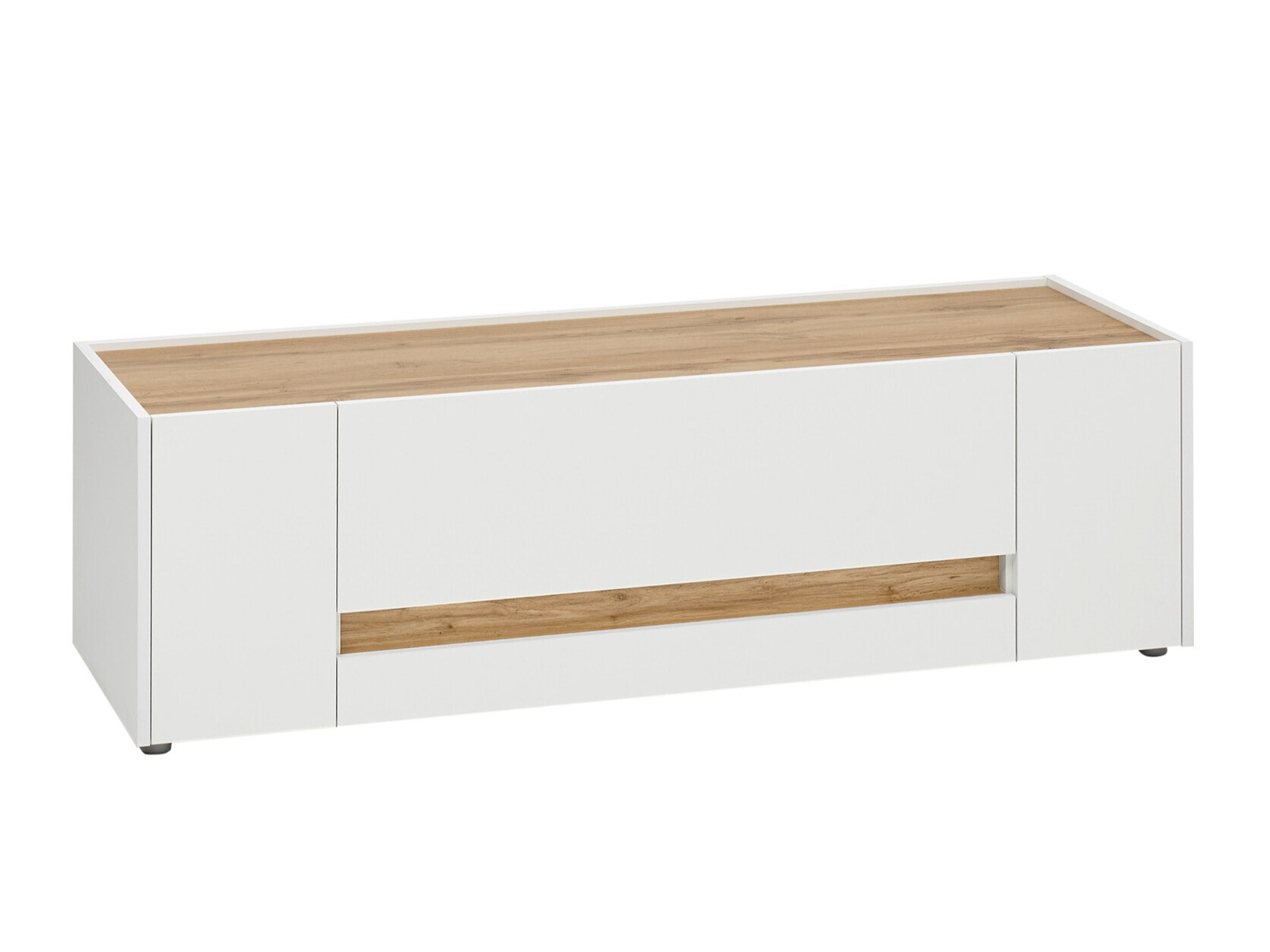 TV-bord Elbsori 114 (Hvid + Wotan eg)